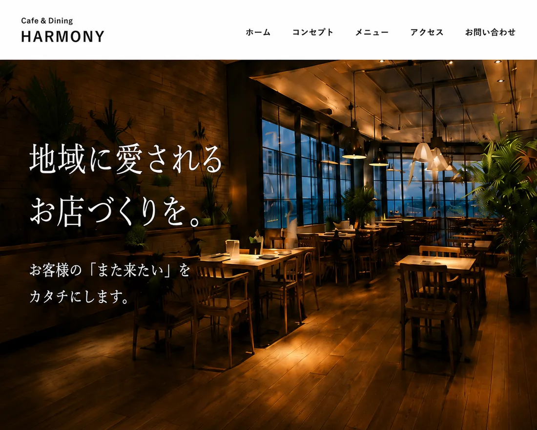店舗サイトのデスクトップ表示プレビュー
